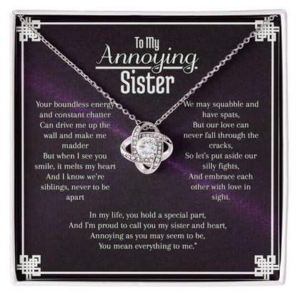 To My Annoying Sister Love Knot Necklace ShineOn Fulfillment