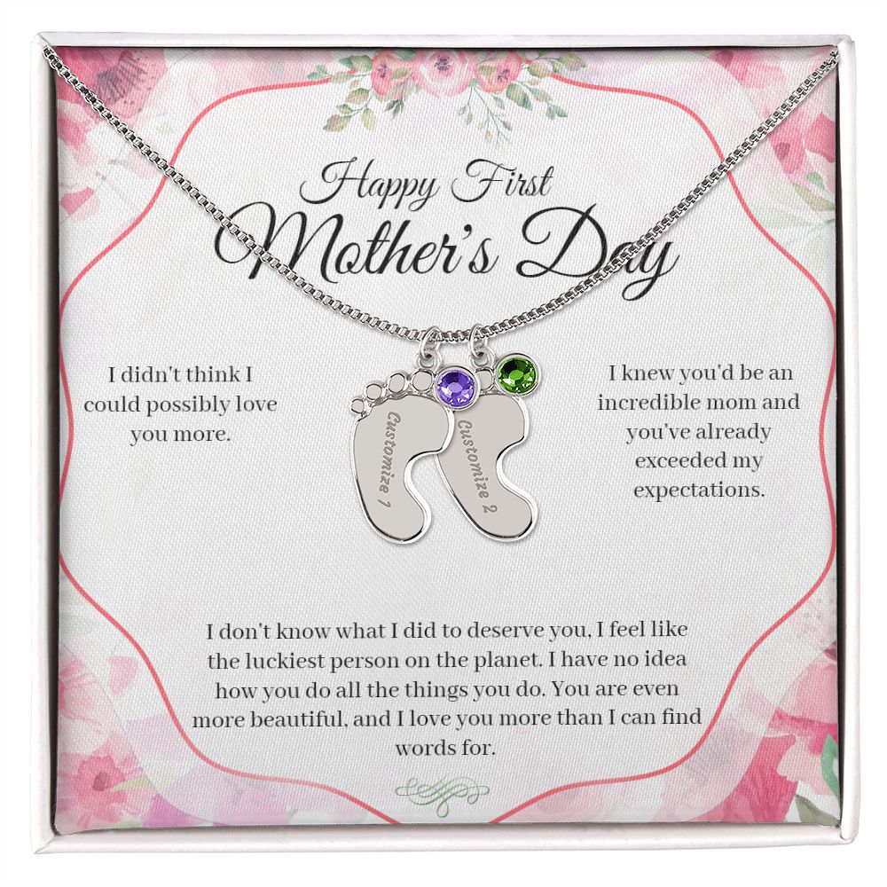 First Mother's Day Baby Feet Birthstone ShineOn Fulfillment