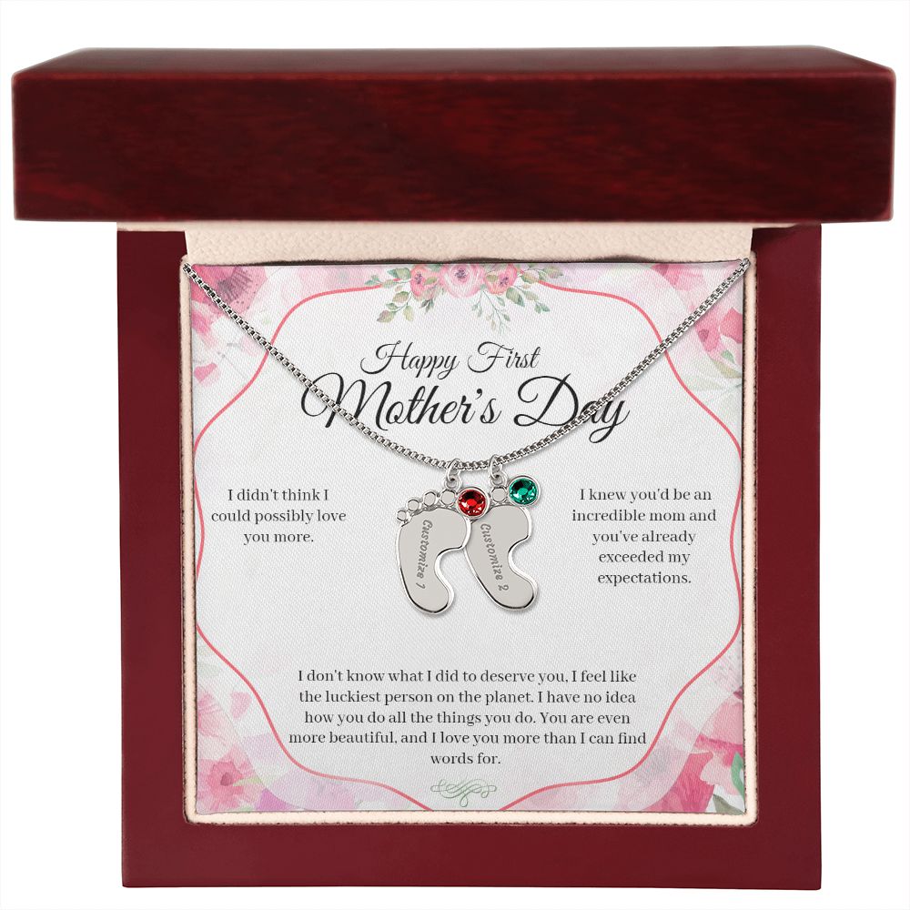 First Mother's Day Baby Feet Birthstone ShineOn Fulfillment
