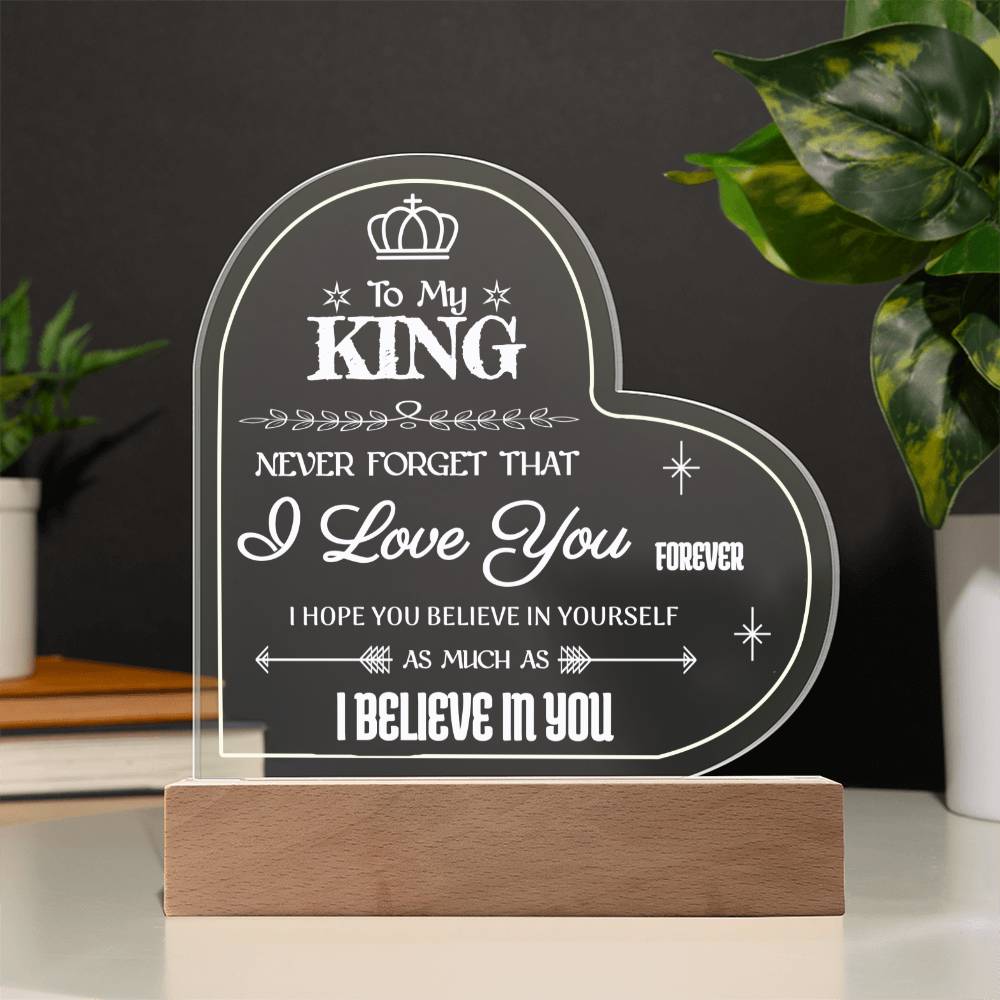 Forever My King Heart Plaque ShineOn Fulfillment