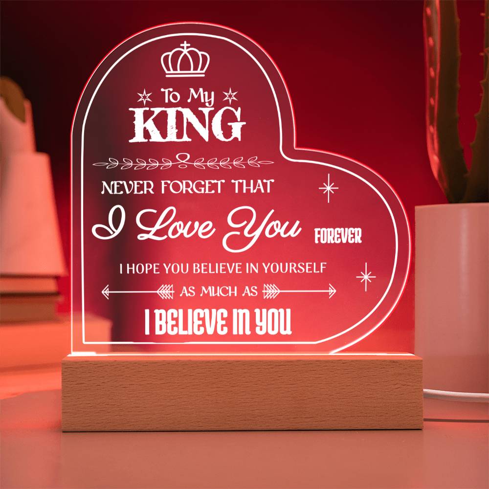 Forever My King Heart Plaque ShineOn Fulfillment