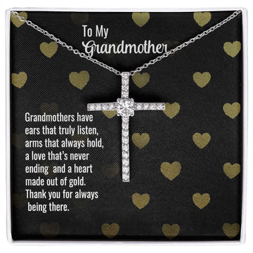 Grandmother CZ Cross Necklace
