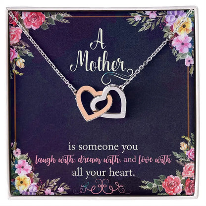 Mom Interlocking Heart Necklace ShineOn Fulfillment