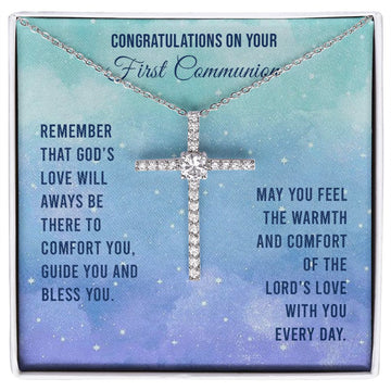 First Communion Cubic Zarconia Cross